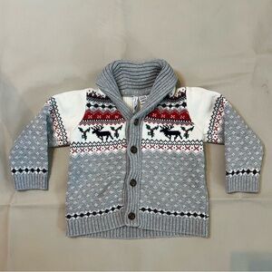 Janie and Jack Toddler Boys Fair Isle Christmas Sweater & Green Cord Button Down